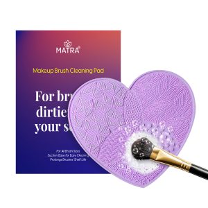 Matra Makeup Brush Cleaning Pad Silicone Mat Portable Cosmetic Brushes Tool Cleaner Washing Scrubber with Textures Suction Cup