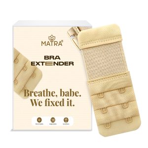Matra Bra Extender Stretchable Elastic Extension Strap Adjustable Buckle Clasp 2 Hook 3 Eye Beige