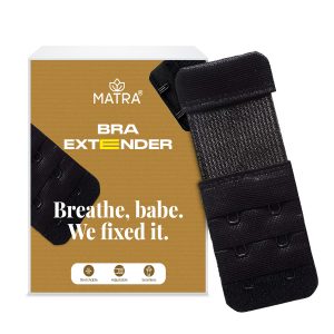 Matra Bra Extender Stretchable Elastic Extension Strap Adjustable Buckle Clasp 2 Hook 3 Eye Black