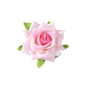 Matra Rose Artificial Flower Hair Clip Bridal Floral Brooch Pin Bun Braid Juda Pink