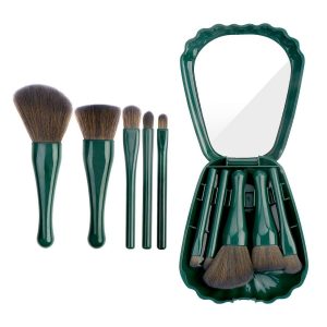 Matra 5-in-1 Mini Mirror Case Makeup Travel Cosmetic Kit for Eye Makeup Face Brush Set