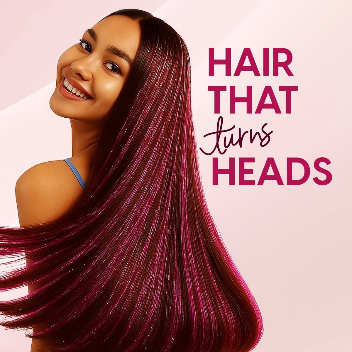 Matra Tinsel Hair Extensions Glitter Highlight Strands Sparkling Colored Fairy Hair Strips (Pink) - Image 4