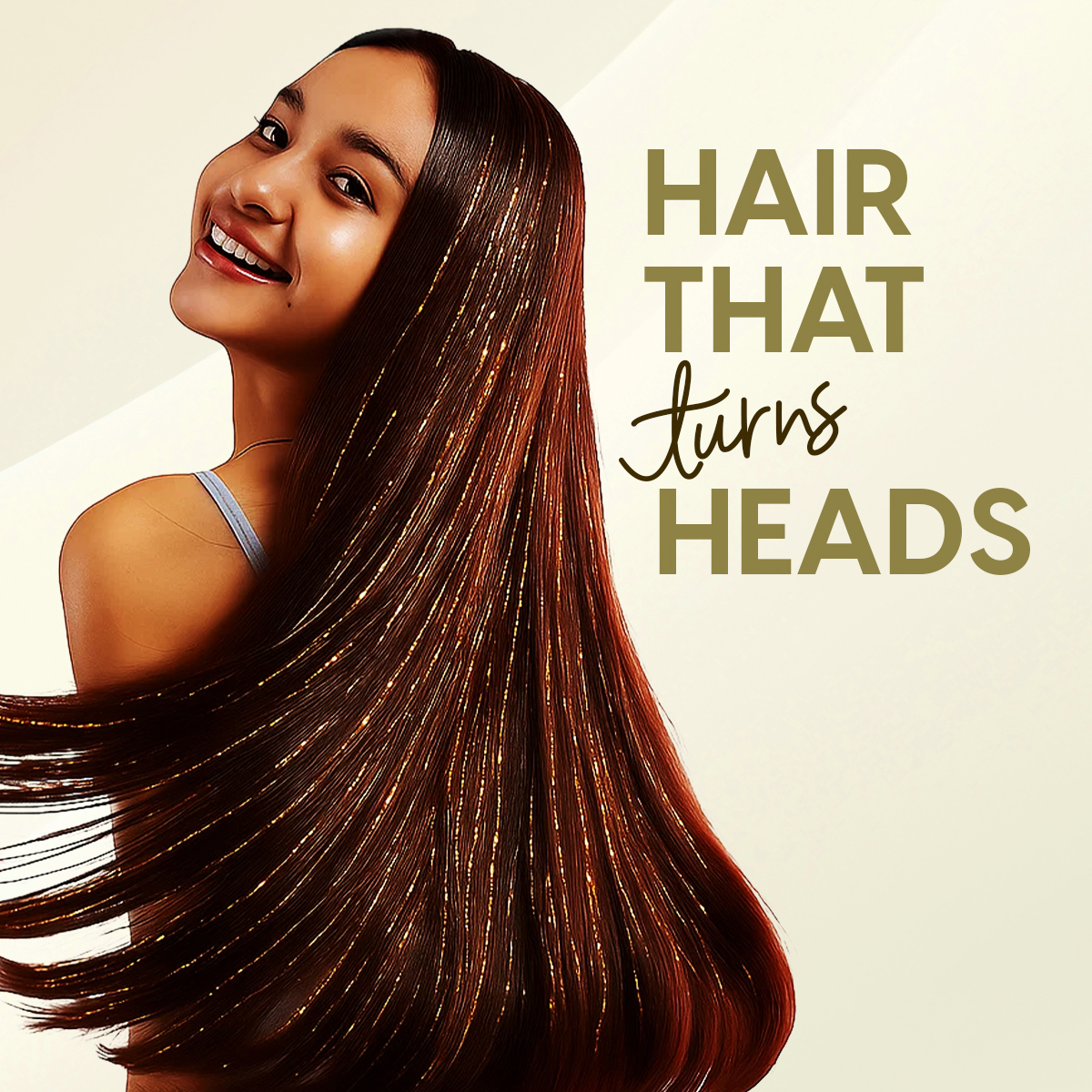 Matra Tinsel Hair Extensions Glitter Highlight Strands Sparkling Colored Fairy Hair Strips (Golden) - Image 4