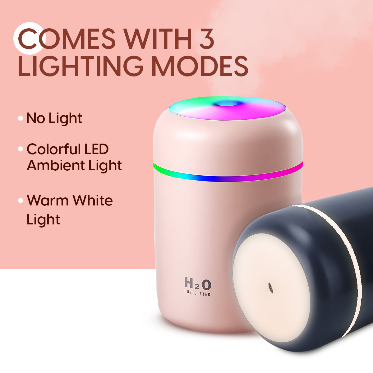 Matra Ultrasonic Humidifier Cool Mist Diffuser for Room Bedroom Home Office with LED Night Light - Image 5