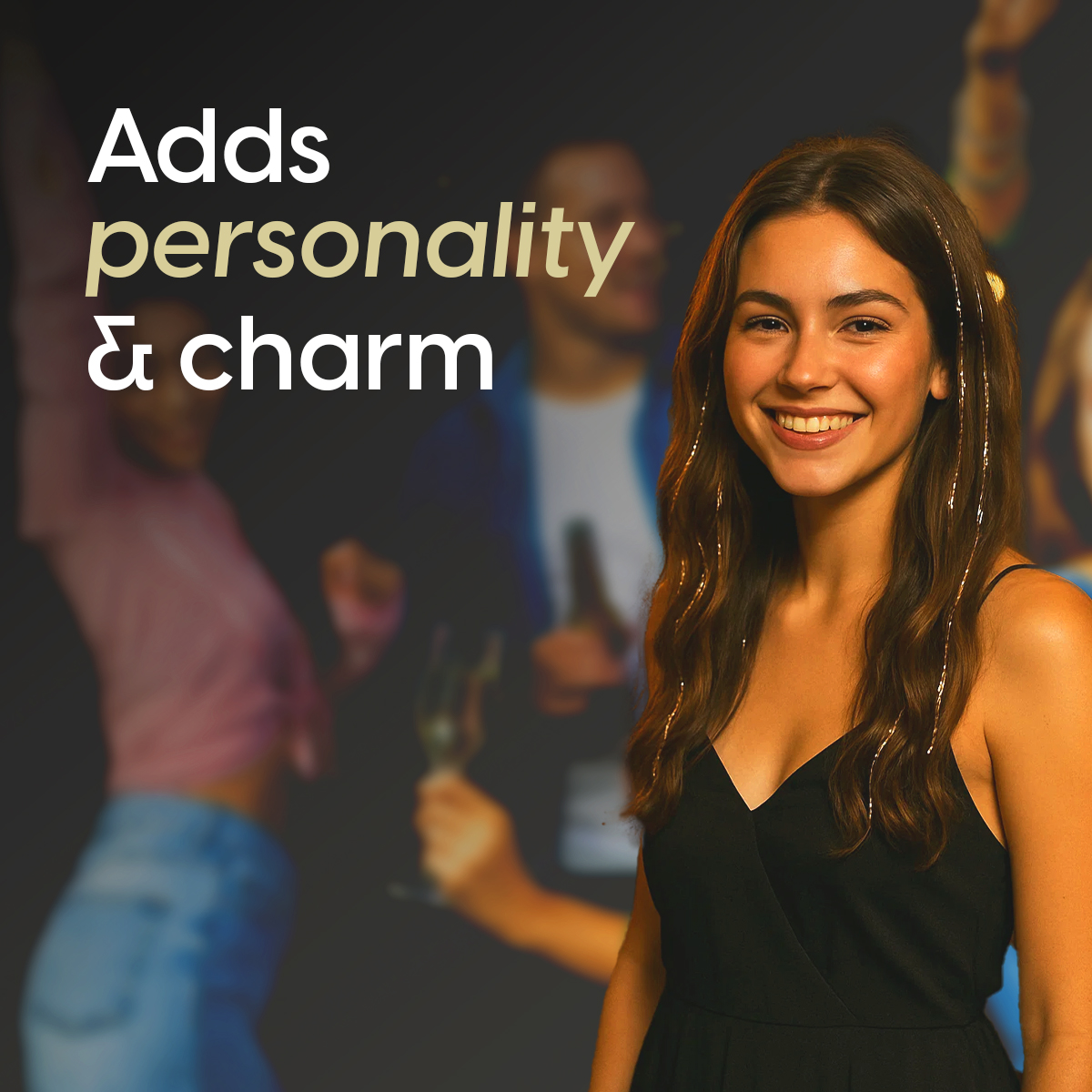 Matra Tinsel Hair Extensions Glitter Highlight Strands Sparkling Colored Fairy Hair Strips (Golden) - Image 7