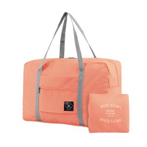 Matra Foldable Duffle Bag Hand Carry On Travel Luggage Expandable Multipurpose Weekender Tote Pink