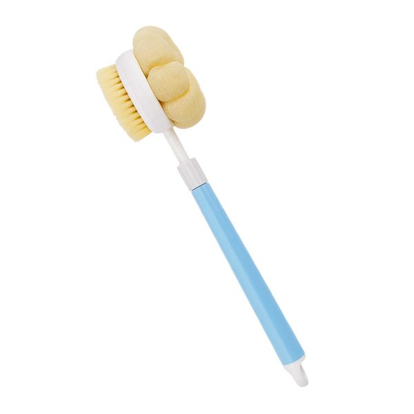 Matra 2-in-1 Bath Loofah Scrubber Brush Long Handle Exfoliating Body Sponge for Shower Back Bathing