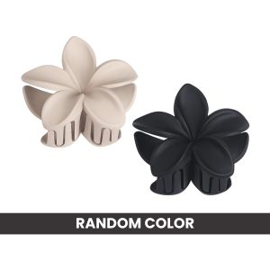 Matra Matte Flower Claw Clip Hair Clutcher Hawaiian Pin Large Clutches Gift Pack Set Random Colour (2Pc)