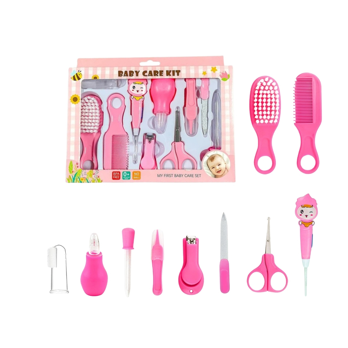 Matra Baby Grooming & Healthcare Kit Gift Set 10-in-1 Combo Portable Manicure Newborn Shower Bundle