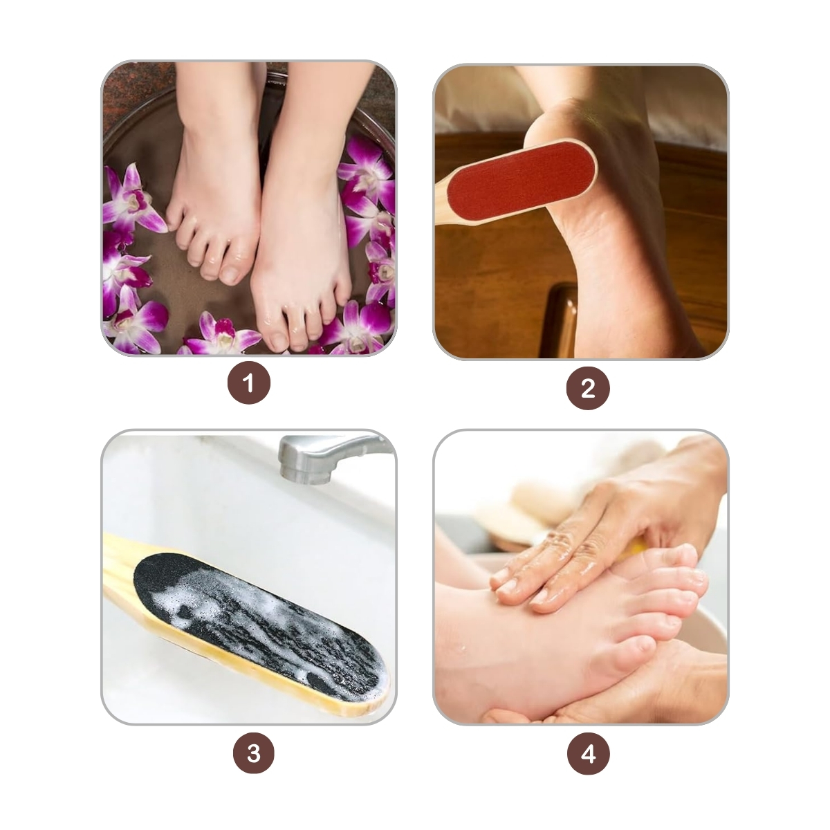 Matra Foot Filer & Scrubber Wooden Double Sided Dead Skin Callus Remover Feet Heels Pedicure Tool - Image 3