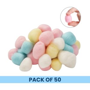 Matra Cotton Balls for Makeup & Nail Paint Removal Face Cleaning Multicoloured Polish Remover Pads (50Pc)
