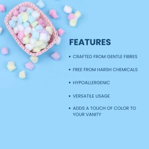 Alternative view of Matra Cotton Balls for Makeup & Nail Paint Removal Face Cleaning Multicoloured Polish Remover Pads (50Pc)