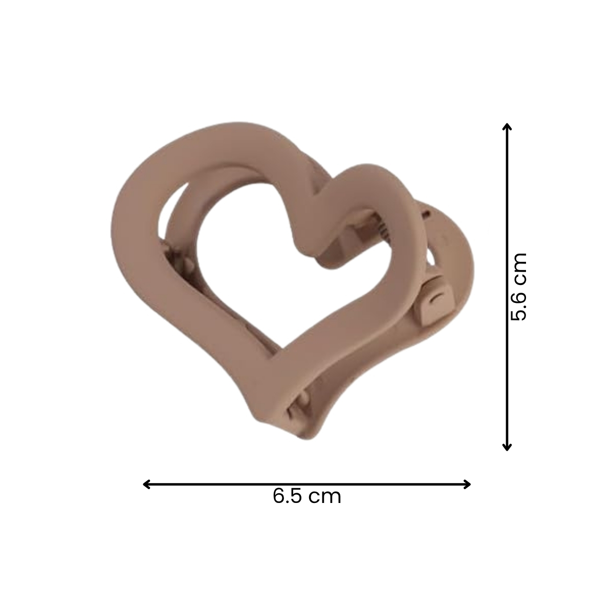 Matra Heart Shaped Claw Clip Matte Clutcher Nonslip Strong Hold Medium Size Clutches Random Colour (2Pc) - Image 2