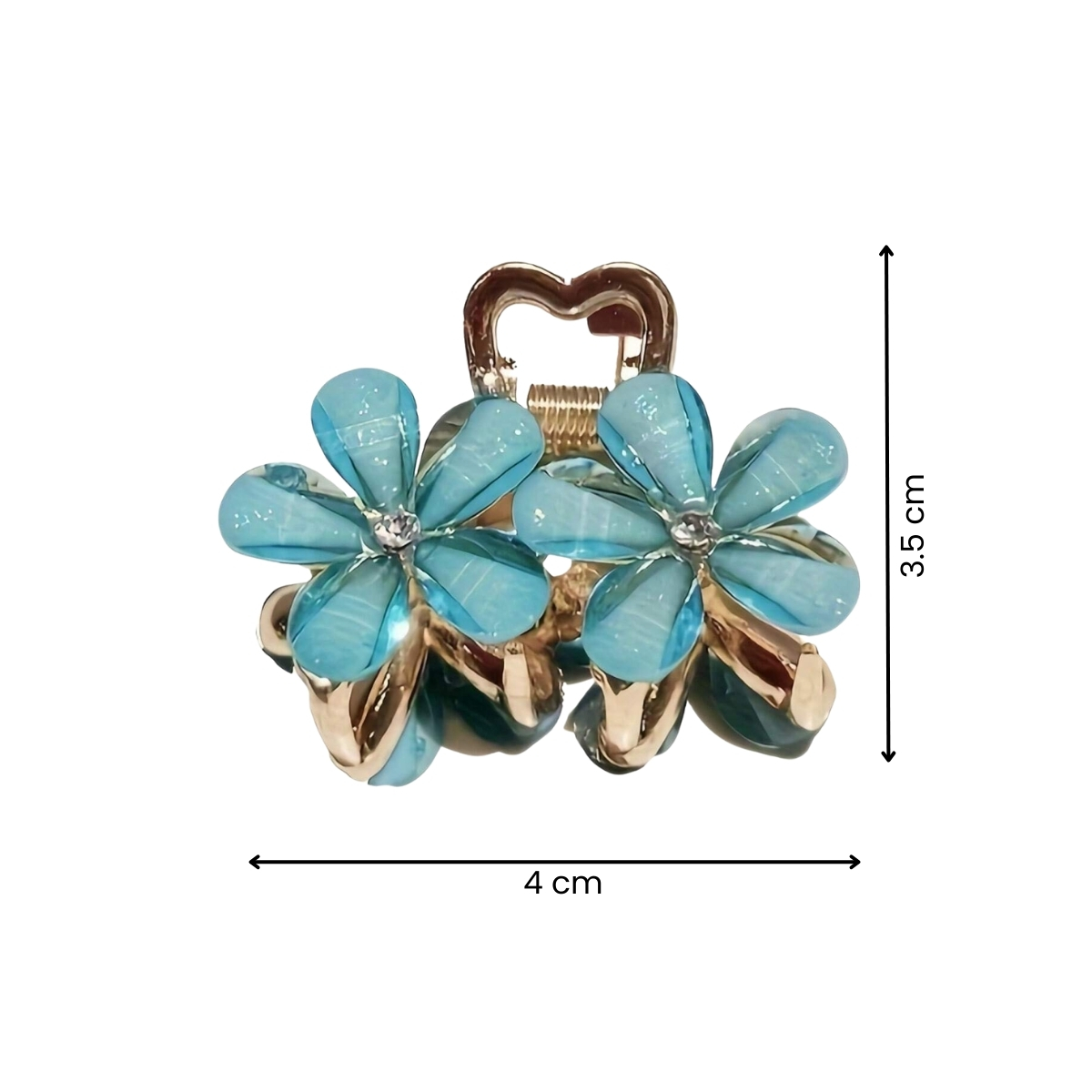 Matra Hair Clips Mini Flower Clutchers Small Daisy Crystal Gold Rhinestone Cute Claw Clutches 6Pc - Image 2