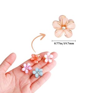 Alternative view of Matra Hair Clips Mini Flower Clutcher Small Daisy Crystal Gold Rhinestone Cute Claw Clutches 12Pc