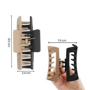 Alternative view of Matra Hair Claw Clip Dual Color Rectangular Matte Clutcher Big Large Double Shaded Two Tone Clutches (1Pc)