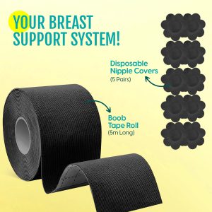 Alternative view of Matra 5m Boob Tape 10 Disposable Nipple Cover Pasties Body Tape Roll for Breast Lift & Push Up Black