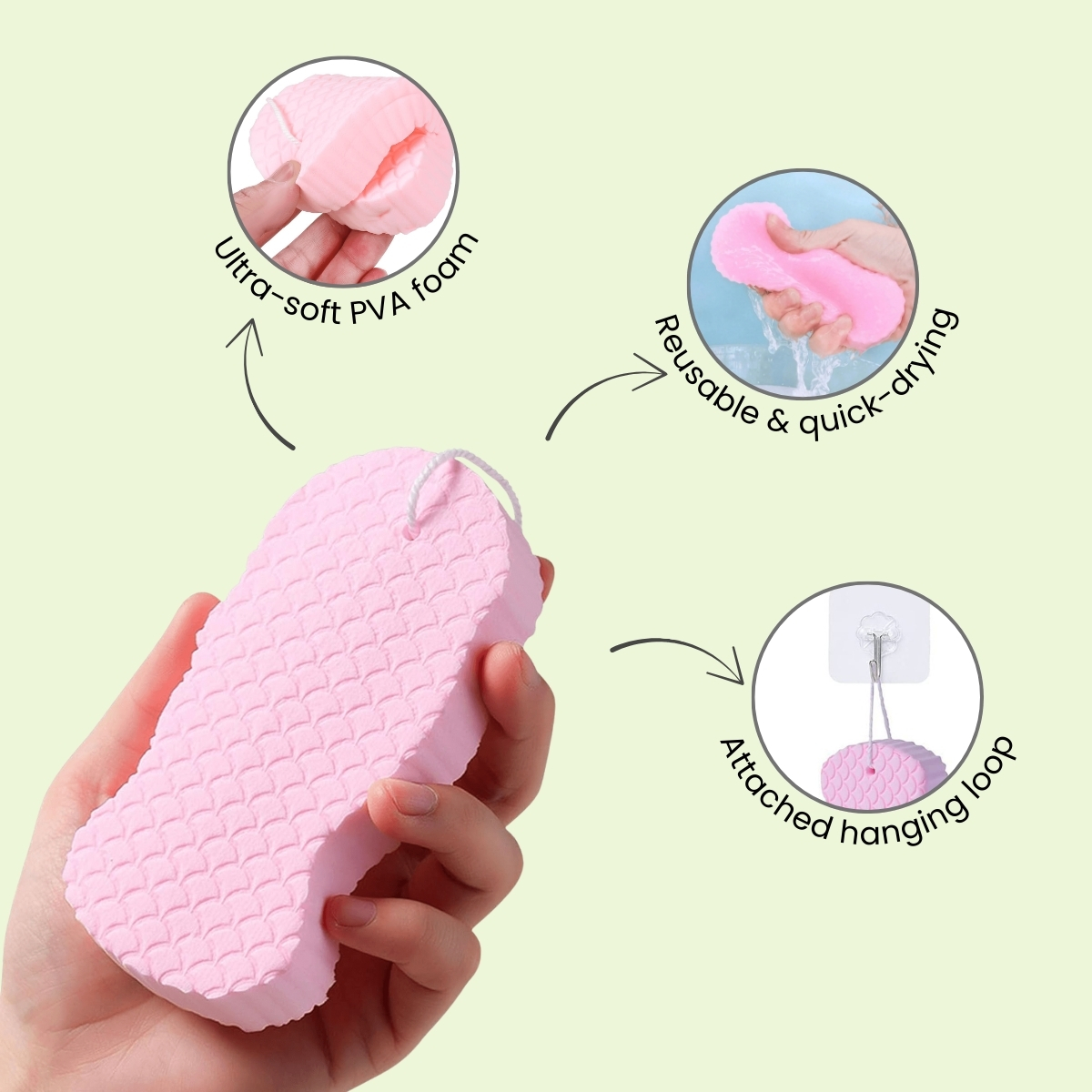 Matra Ultra Soft Bath Sponge Dead Skin Remover Magic Exfoliator Shower Scrubber Children Body Loofah - Image 3