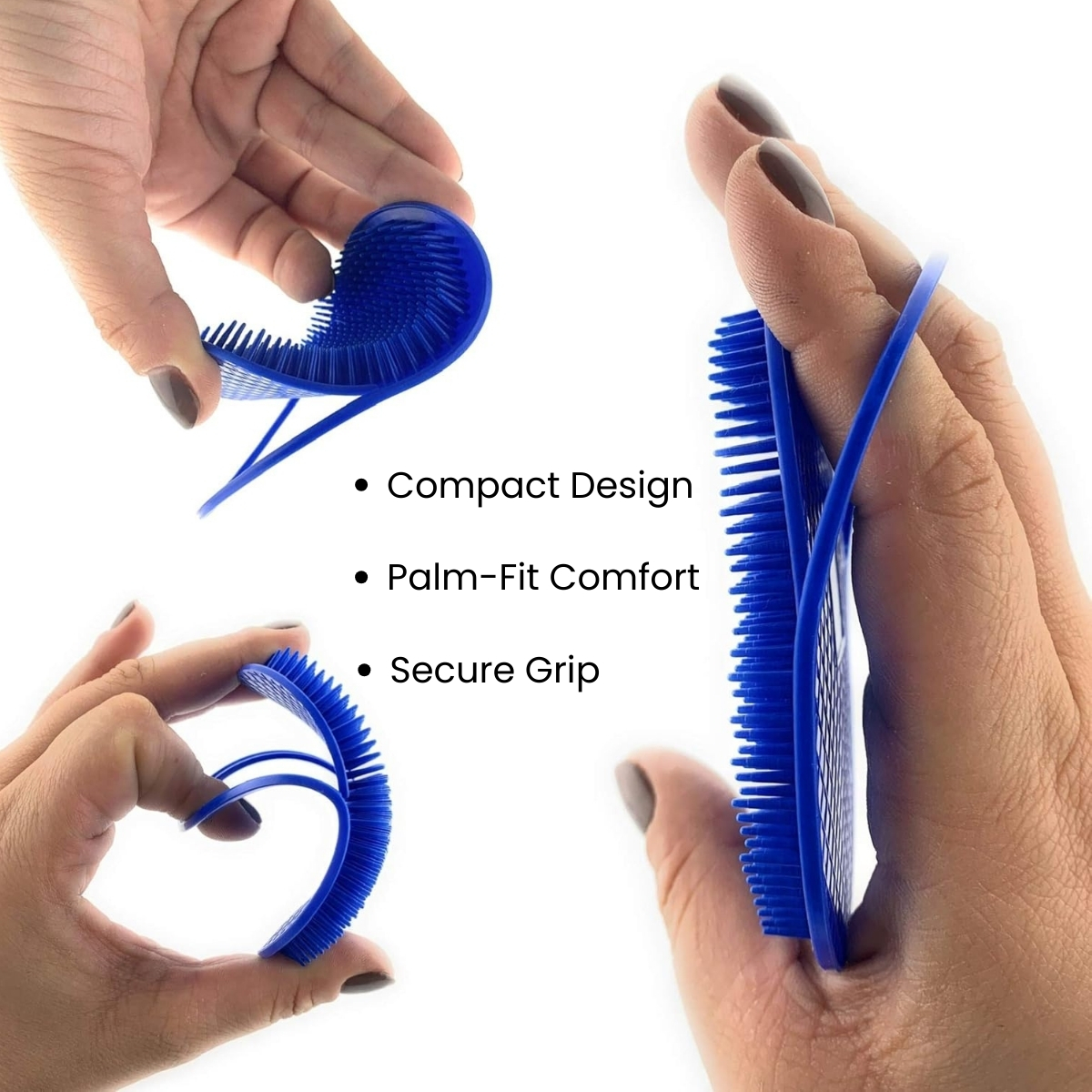 Matra Pocket Hair Comb Scalp Massager Hand Palm Grip Shampoo & Beard Brush Small Portable Detangler - Image 3
