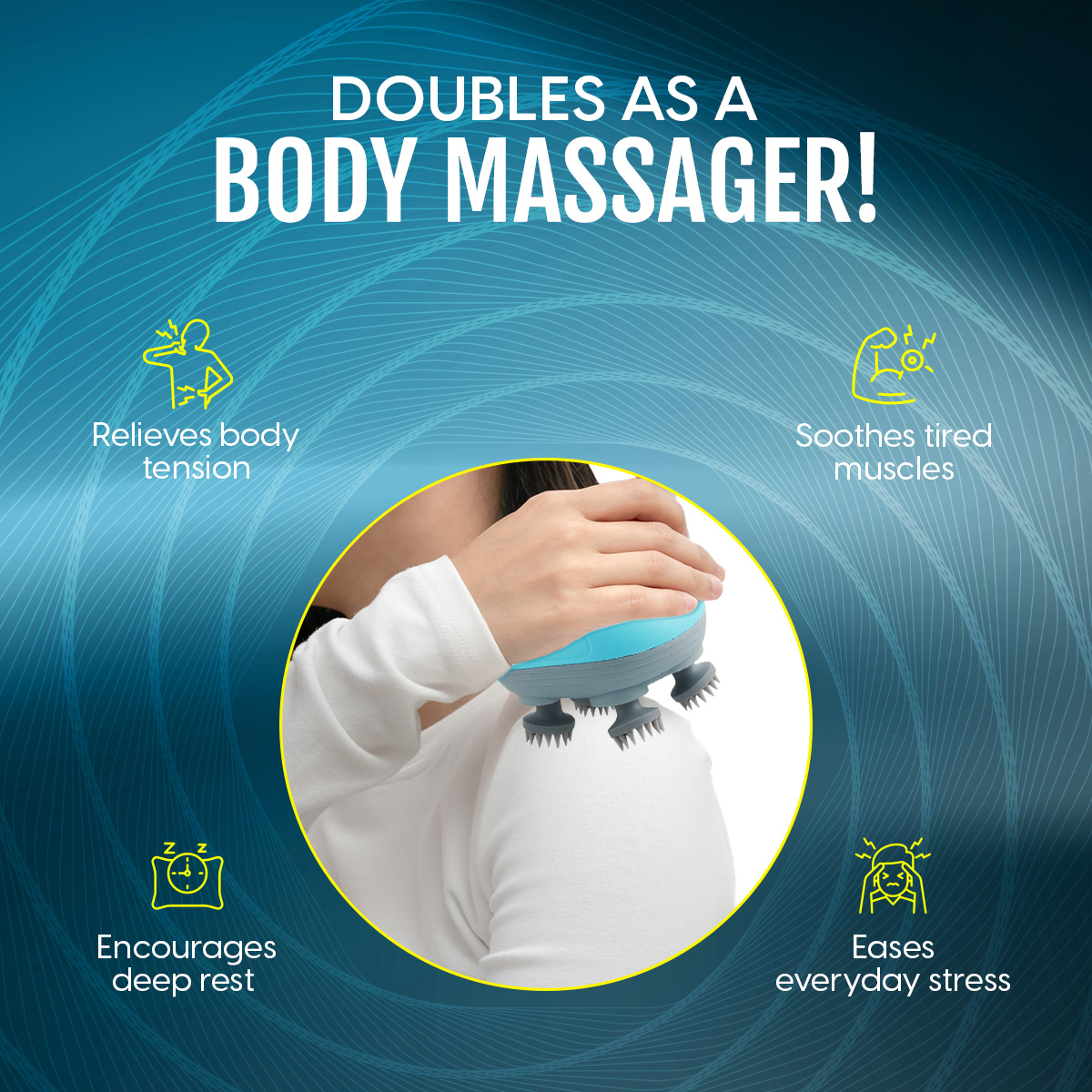 Matra Electric Scalp Massager for Hair Growth, Head & Body for Relaxation Rechargeable Handheld - Image 3