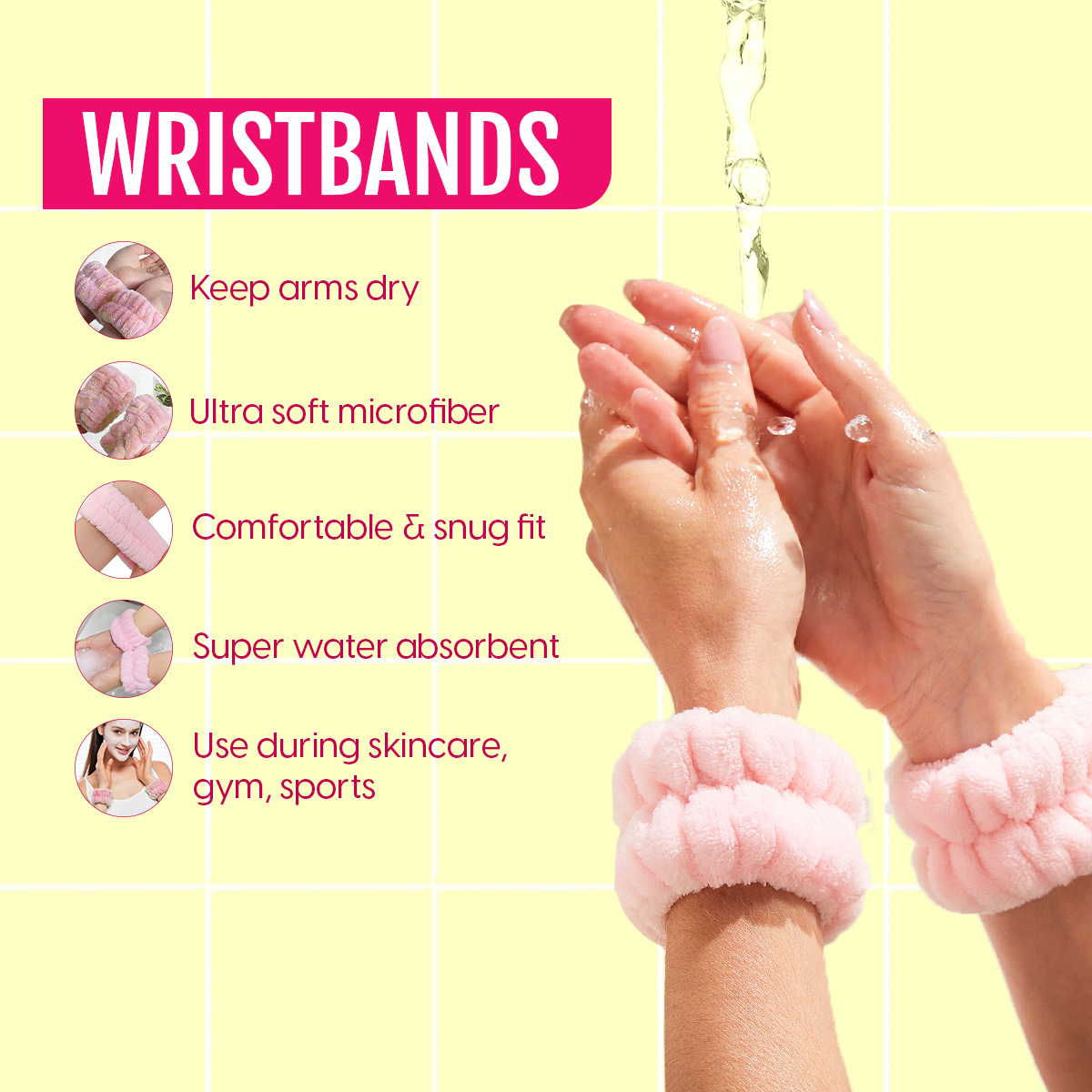 Matra Bow Headband Wristband & Claw Clip Hair Clutcher Set for Facewash Spa Makeup SkincareCombo 4Pc - Image 3