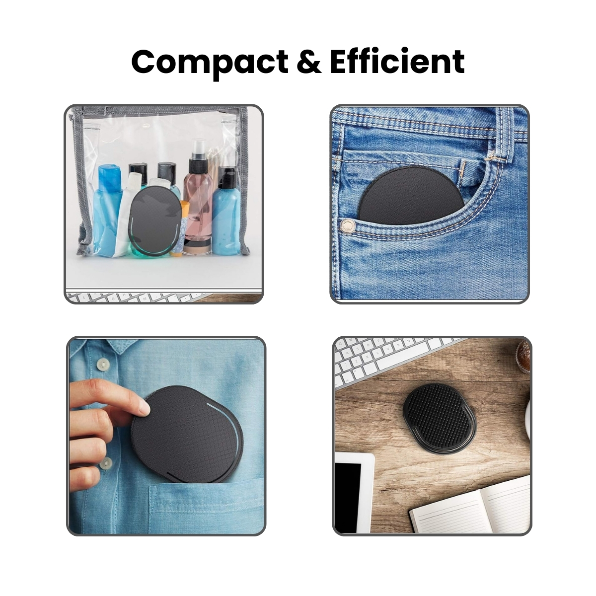 Matra Pocket Hair Comb Scalp Massager Hand Palm Grip Shampoo & Beard Brush Small Portable Detangler - Image 4