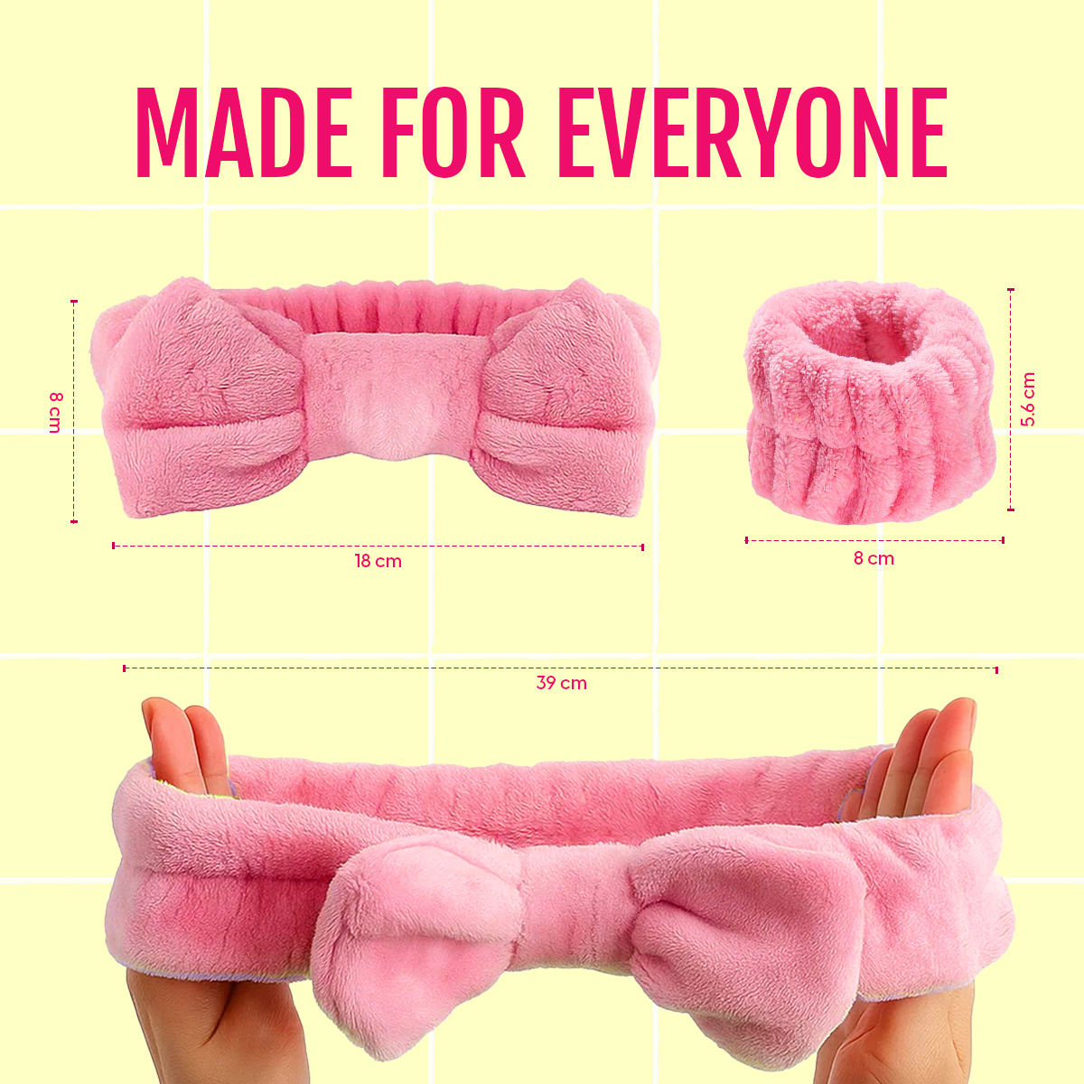 Matra Bow Headband Wristband & Claw Clip Hair Clutcher Set for Facewash Spa Makeup SkincareCombo 4Pc - Image 5