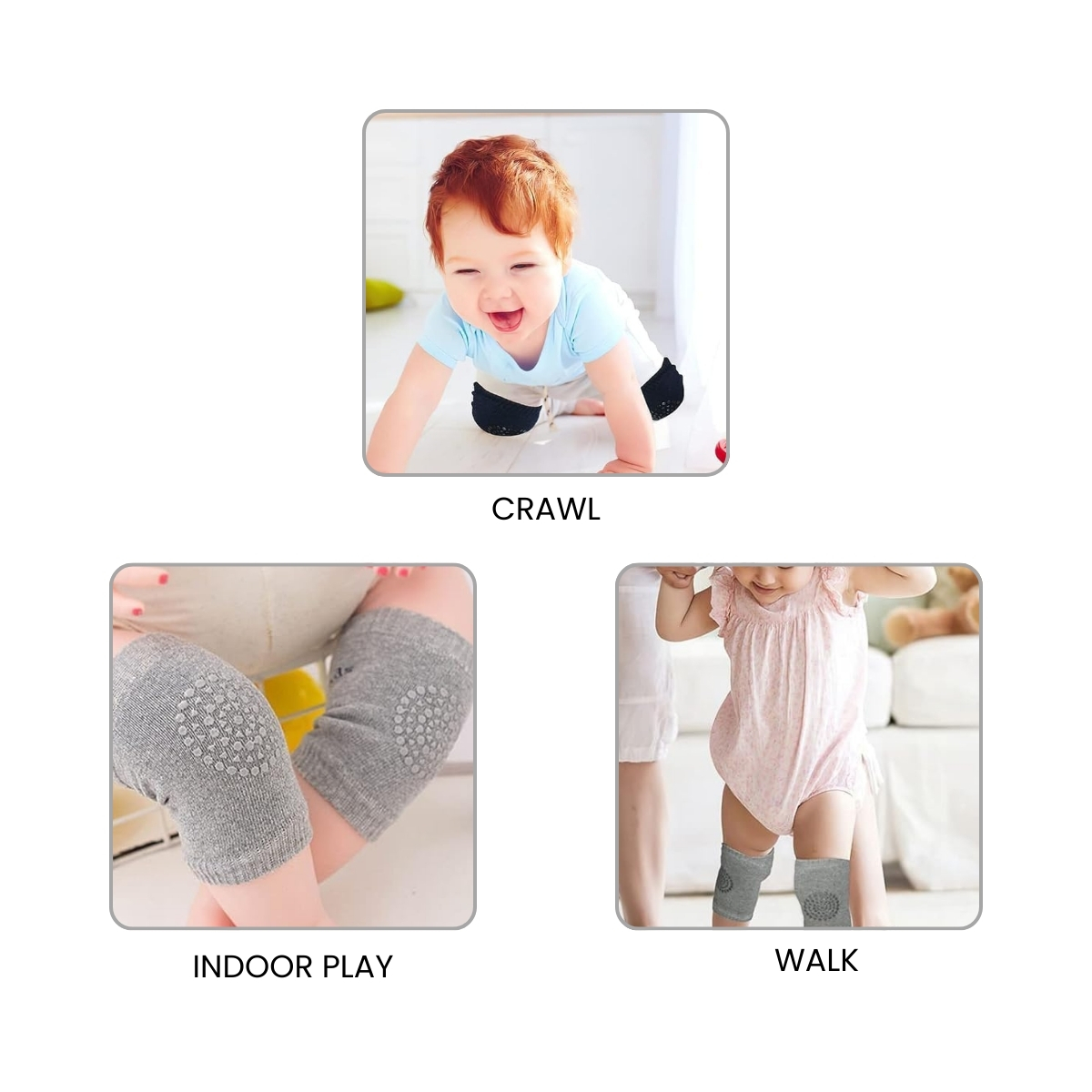 Matra Baby Knee Pads for Crawling Elbow & Kneecap Protective Safety Socks Anti-Slip Soft Protectors (1 Pair) - Image 6