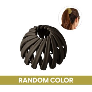 Matra Bird Nest Hair Clip Ponytail Bun Holder Round Claw Band Ball Comb Teeth Clutcher Random Colour