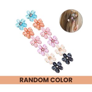 Matra Hair Clips Mini Flower Clutcher Small Daisy Crystal Gold Rhinestone Cute Claw Clutches 12Pc