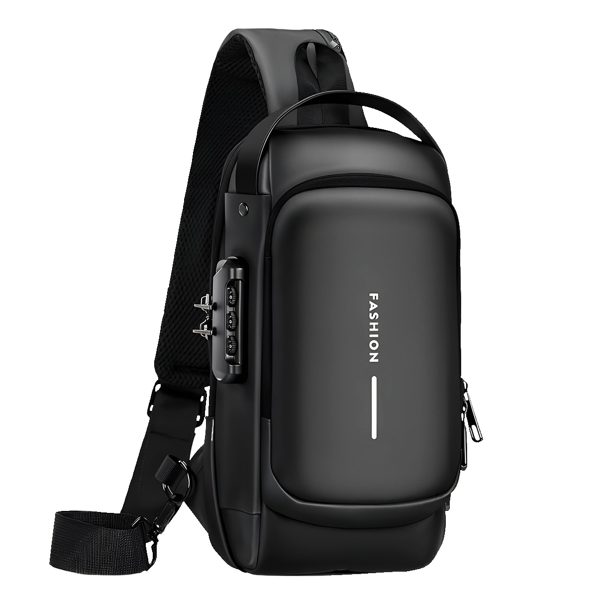 Matra Anti-Theft Crossbody Sling Bag USB Charging Port Lock Travel Shoulder Chest Backpack for Men