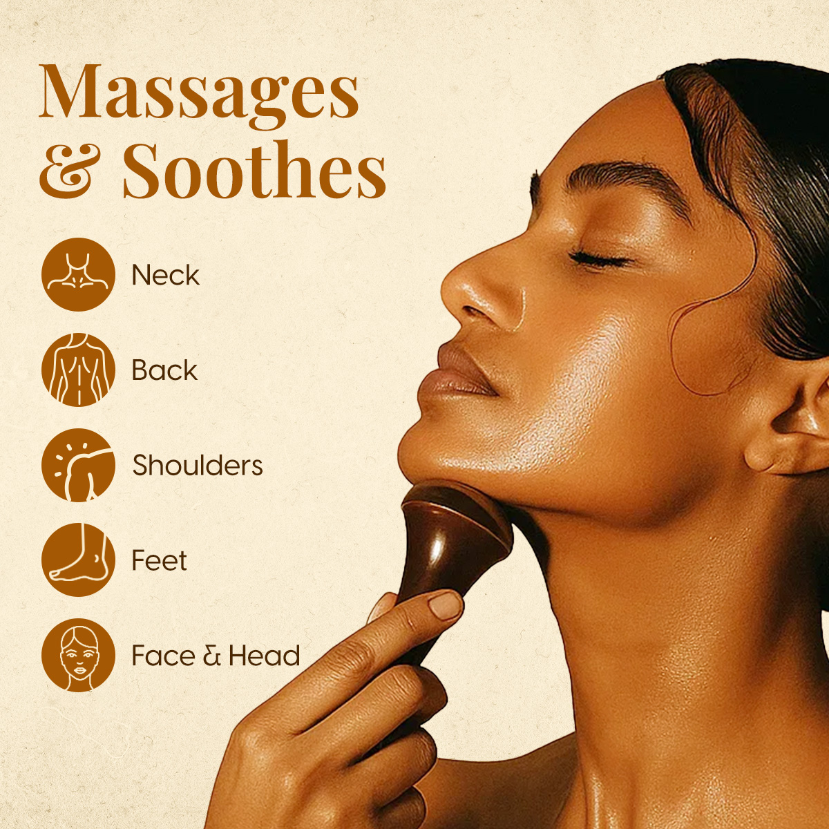 Matra Kansa Wand Massager for Face, Body & Feet - Natural Ayurvedic Bronze Foot, Neck & Facial Tool - Image 3