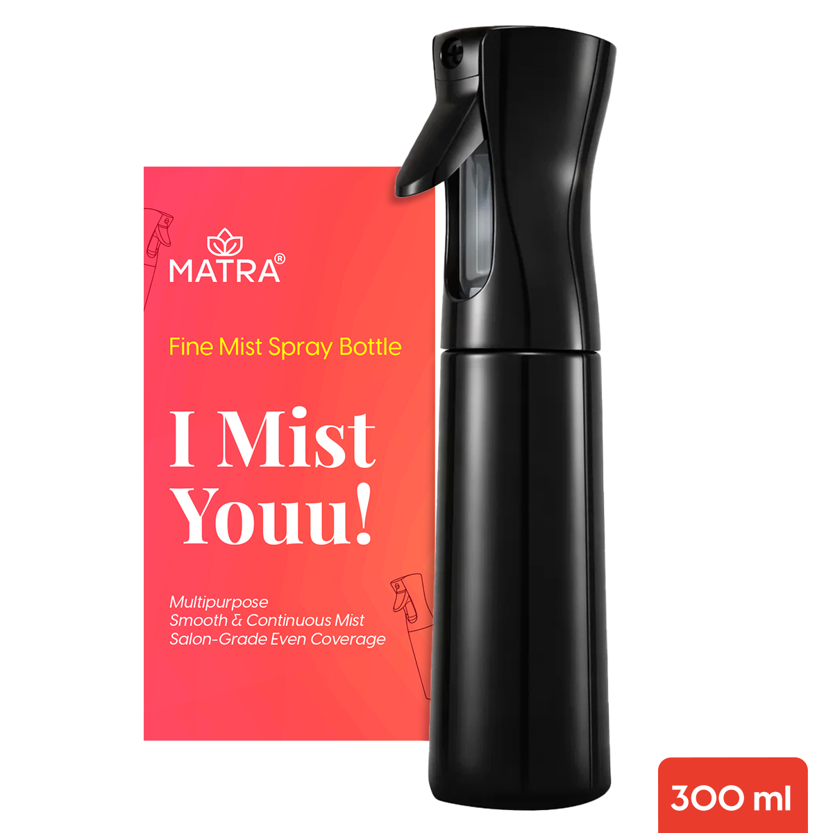 Matra Fine Mist Spray Bottle Continuous Water & Hair Sprayer Empty Refillable Pump Atomizer (300ml)