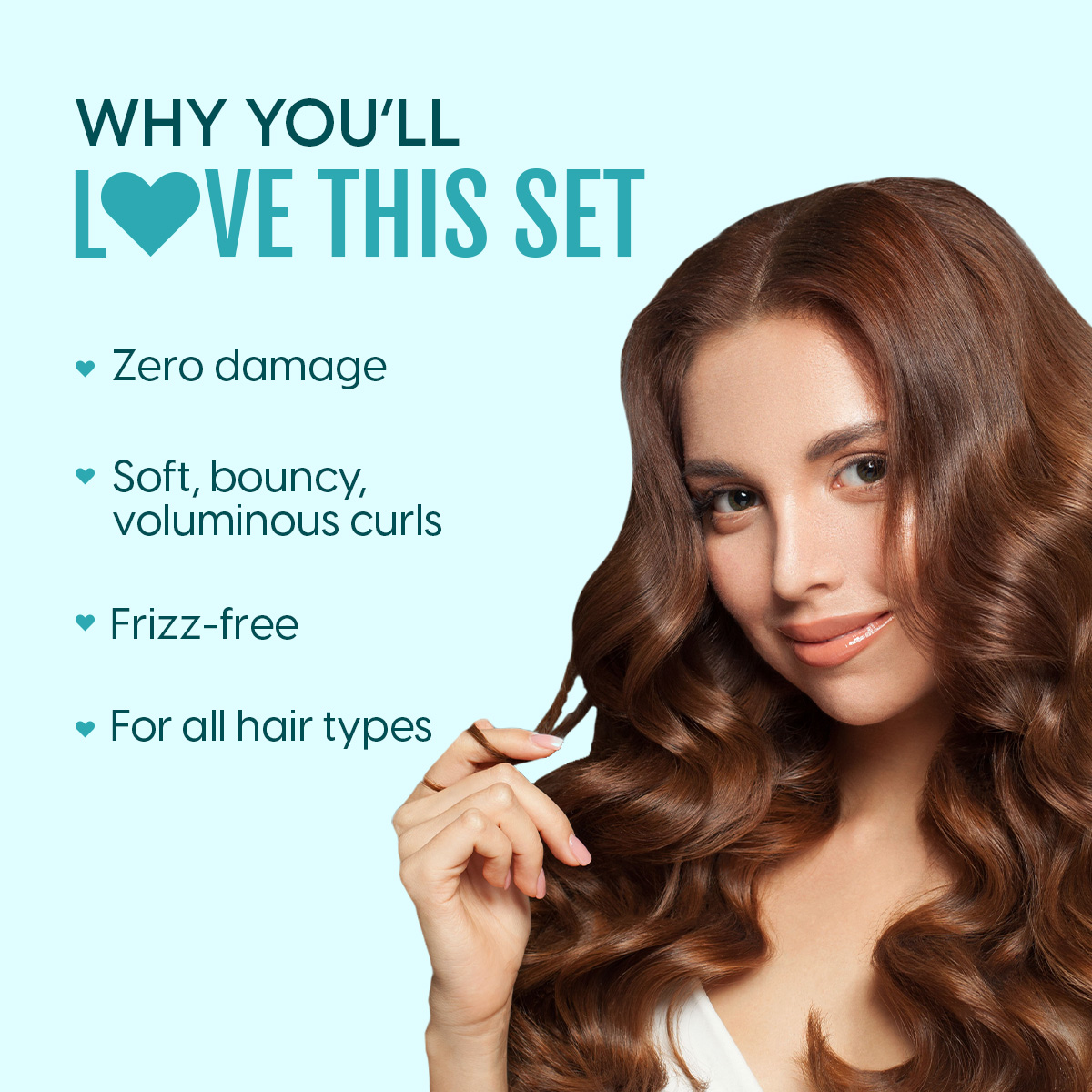 Matra Heatless Hair Curler Set with Satin Curling Rod, Claw Clip & Scrunchies Roller for Curls Waves - Image 2