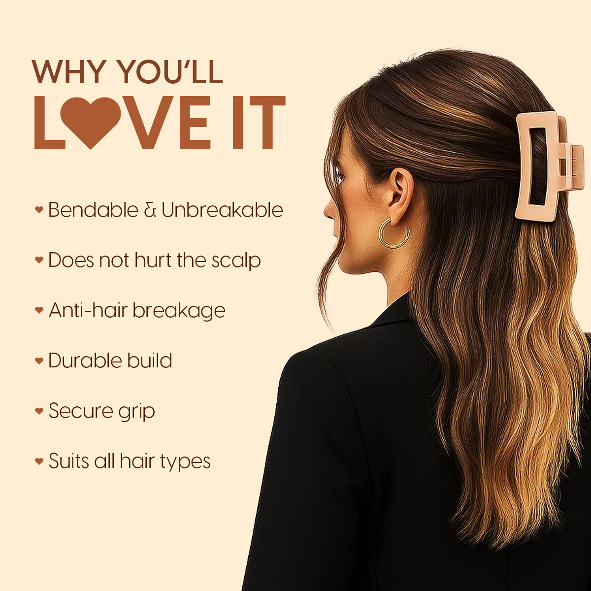 Matra Flexible Claw Clip Unbreakable Hair Clutcher - Soft Silicone Large Cloud Big Cozy RandomColor - Image 3