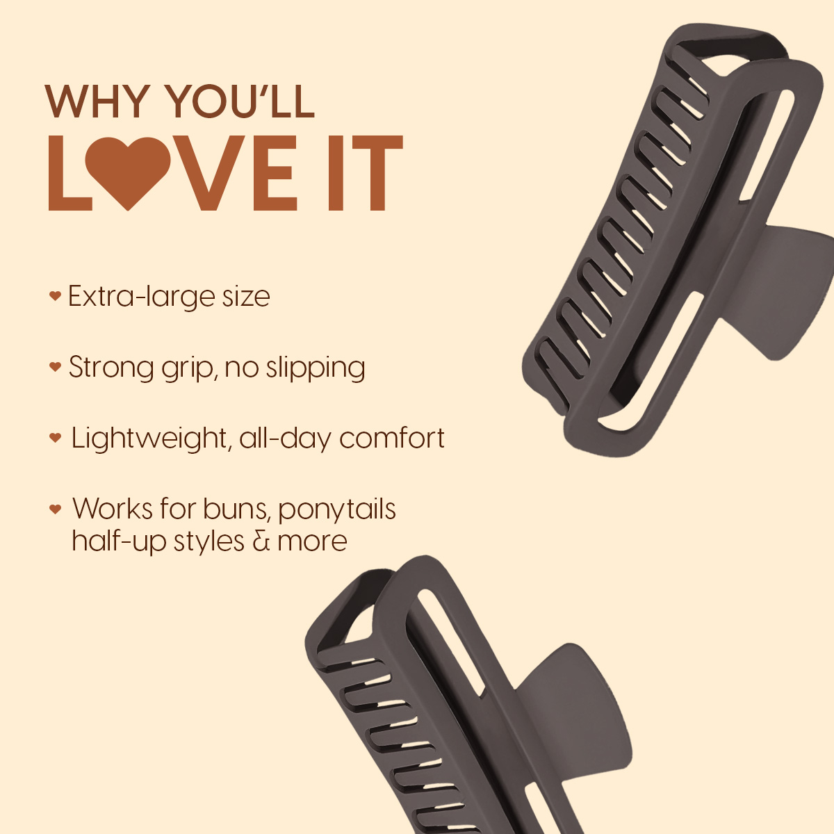 Matra Extra Large Claw Clip Jumbo Clutcher for Thick, Curly, or Long Hair Big Clutches (RandomColor) - Image 3