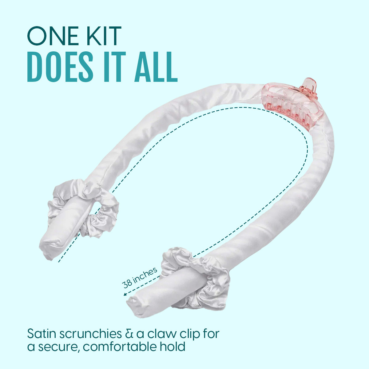 Matra Heatless Hair Curler Set with Satin Curling Rod, Claw Clip & Scrunchies Roller for Curls Waves - Image 4