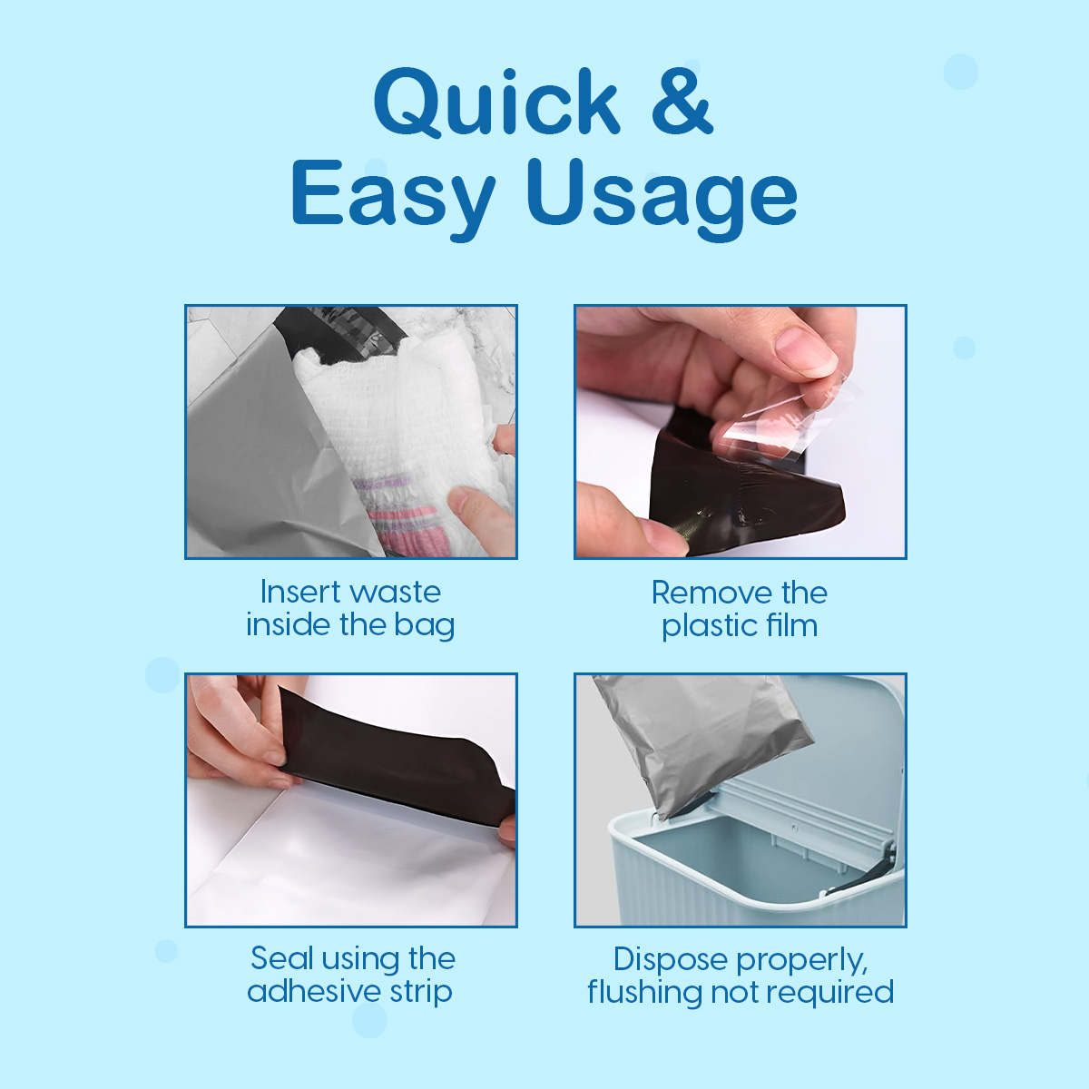 Matra Baby Diaper Disposal Bags - Oxo-Degradable Multipurpose Disposable Odour Sealing Discreet Bags (25Pc) - Image 6