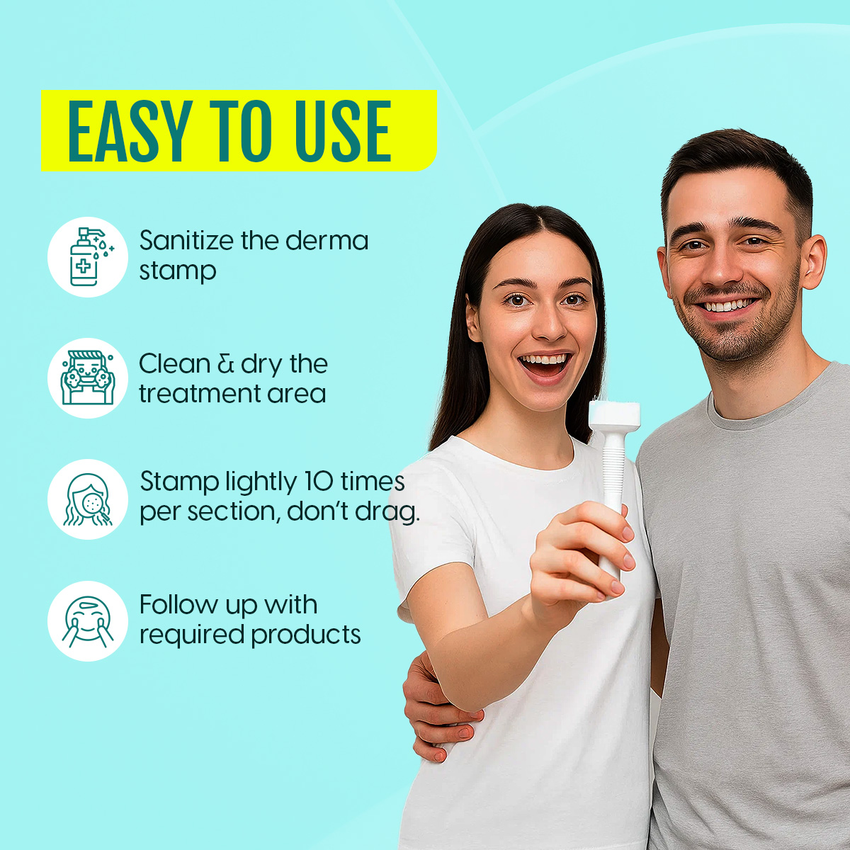 Matra Derma Stamp Skin Roller for Face, Beard & Hair 140 Adjustable Titanium Microneedles 0.25mm-3mm - Image 7