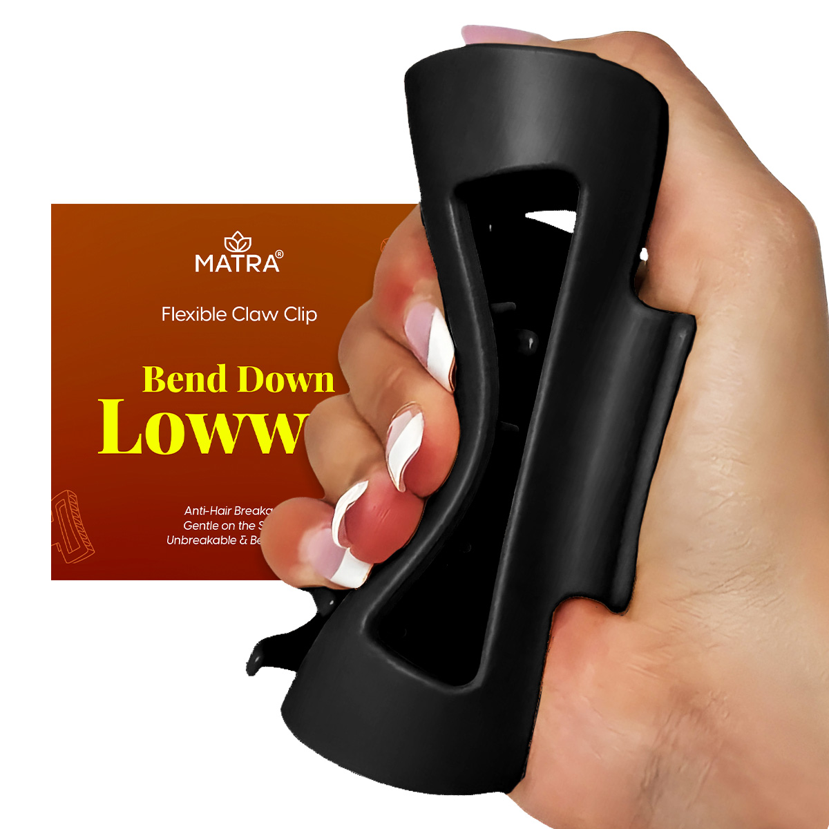 Matra Flexible Claw Clip Unbreakable Hair Clutcher - Soft Silicone Large Cloud Big Cozy RandomColor