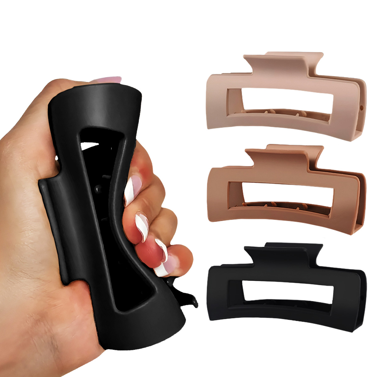 Matra Flexible Claw Clips Unbreakable Squishy Hair Clutcher Soft Cozy Silicone Large Big Cloud 4Pc