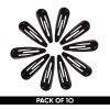 Matra Black Tic Tac Hair Clips Glossy Metal Pins Set of 10 Anti-Chip & Anti-Breakage
