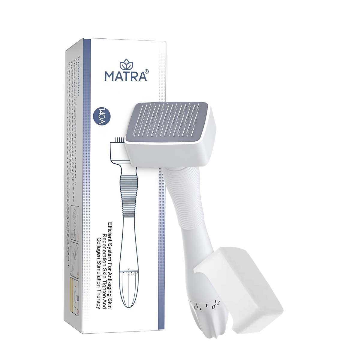 Matra Derma Stamp Skin Roller for Face, Beard & Hair 140 Adjustable Titanium Microneedles 0.25mm-3mm