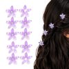 Matra Flower Hair Clips Small Clutchers Cute Mini Crystal Pigtail Pony Braid Purple Set of 10 Kids