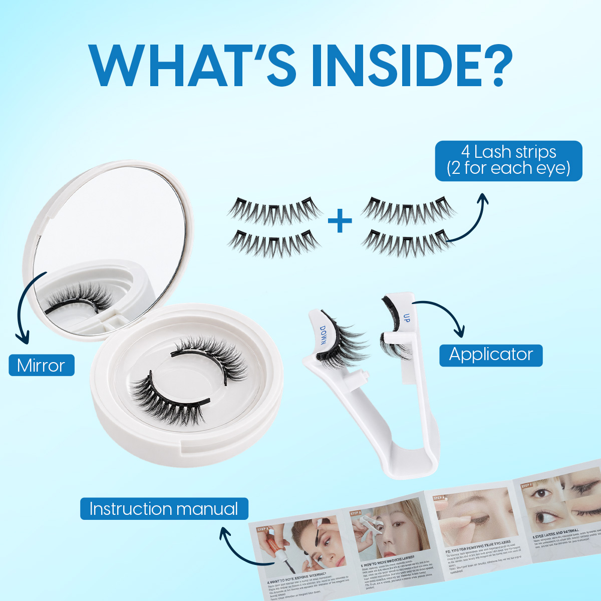Matra False Magnetic Eyelashes & Applicator - No Glue Needed, Natural-looking & Reusable Fake Lashes - Image 3