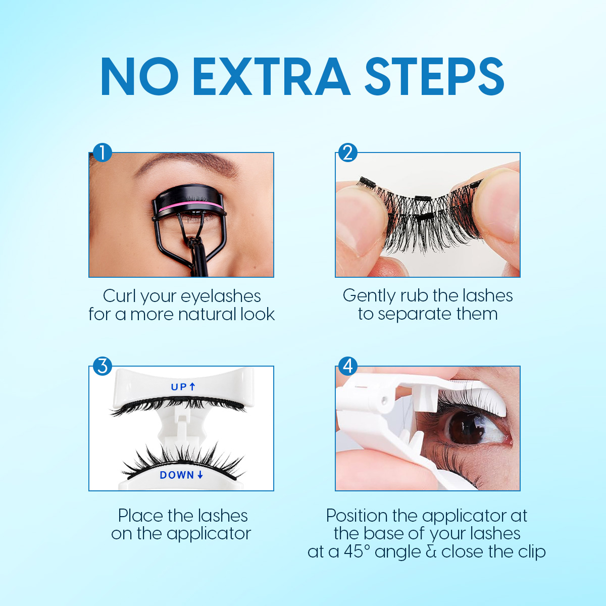 Matra False Magnetic Eyelashes & Applicator - No Glue Needed, Natural-looking & Reusable Fake Lashes - Image 4