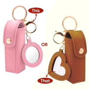 Alternative view of Matra Lipstick Holder Keychain Bag Charm for Lip Gloss Balm with Mirror Travel Purse Pouch Any Color