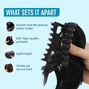 Alternative view of Matra Messy Bun Hair Extension with Claw Clip - Artificial Ponytail Clutcher Fake Juda Maker (Black)