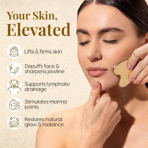 Alternative view of Matra Kansa Gua Sha Face & Neck Massager Facial Roller Tool - Depuffing, Sculpting, Lifting & Glow