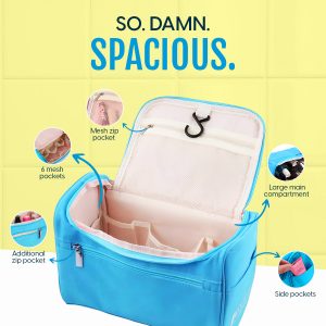 Alternative view of Matra Toiletry Bag Travel Organizer Makeup Pouch Cosmetic Vanity Kit Hanging Shaving Storage Blue